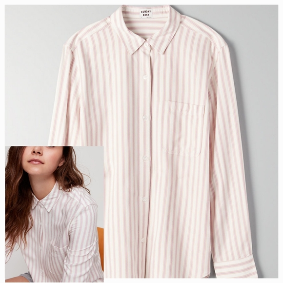 ARITZIA Sunday Best Montana Shirt .Camel/M.Magiq/Oak New Condition - Picture 4 of 13